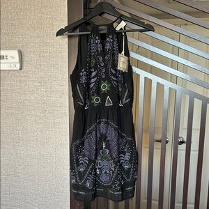 Elegant Black and Purple Women's Mini Dress